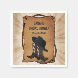 cowboylaarzen westerne gepersonaliseerde trouwserv servet