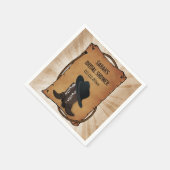 cowboylaarzen westerne gepersonaliseerde trouwserv servet (Hoek)