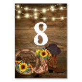 Cowboylaarzen Zonnebloem Land Western Bruiloft Kaart (Voorkant)