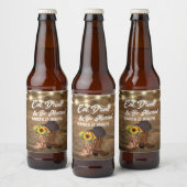 Cowboylaarzen Zonnebloem Westerne bruiloft Bier Etiket (Flessen)
