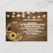 Cowboylaarzen Zonnebloem Westerne Bruiloft Richtin Informatiekaartje (Achterkant)