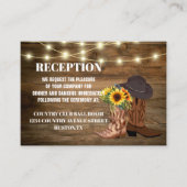 Cowboylaarzen Zonnebloem Westerne Bruiloft Richtin Informatiekaartje (Voorkant)