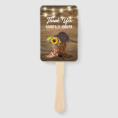 Cowboylaarzen Zonnebloem Westerne huwelijksprogram Handwaaier (Voorkant)