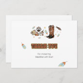 Cowboylaarzen Zuidwest Verjaardag Bedankt Kaart (Voorkant / Achterkant)