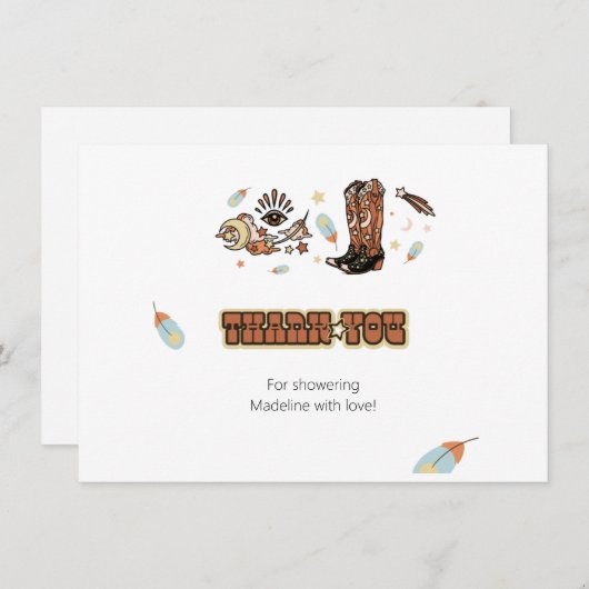 Cowboylaarzen Zuidwest Verjaardag Bedankt Kaart (Voorkant / Achterkant)