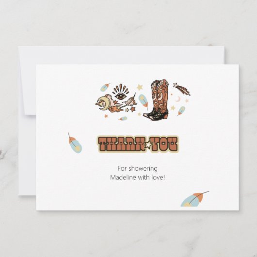 Cowboylaarzen Zuidwest Verjaardag Bedankt Kaart (Voorkant)