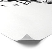 Cowboylaarzen zwart moderne minimalistische lijnku poster (Hoek)