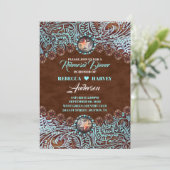 cowboyland westerne bruiloft repetitie diner kaart (Staand voorkant)