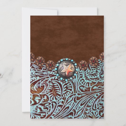 cowboyland westerne bruiloft repetitie diner kaart (Achterkant)