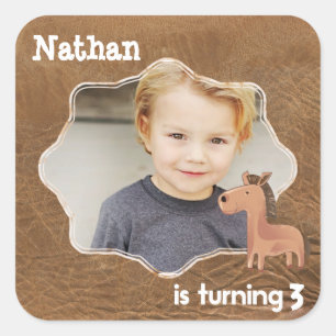 Cowboyleer met Paard Custom Vierkante Sticker