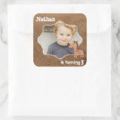 Cowboyleer met Paard Custom Vierkante Sticker (Tas)