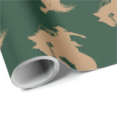 Cowboypaard Western op donkergroene kerst Cadeaupapier (Rol Hoek)