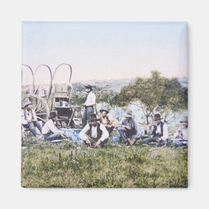 Cowboys at Lunch, 1904 (foto) Magneet