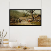 Cowboys at Mexican Hacienda 1890 Poster (Keuken)
