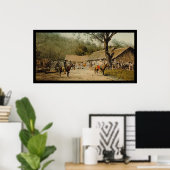 Cowboys at Mexican Hacienda 1890 Poster (Thuiskantoor)