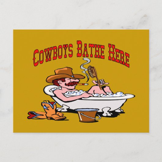 Cowboys Bathe Hier Briefkaart (Voorkant)