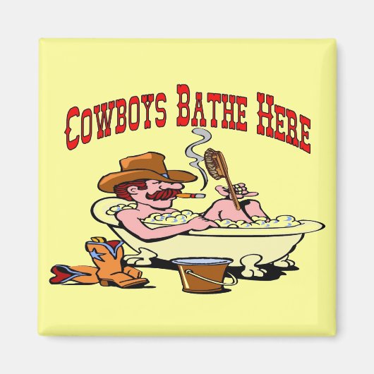 Cowboys Bathe Hier Magneet (Voorkant)