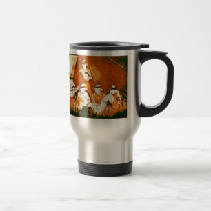  cowboys bij kampvuur Aluminium Travel Mug Reisbeker