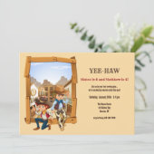 Cowboys Birthday Party Kaart (Staand voorkant)