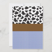 Cowboys Blue Check Verjaardag Sheriff Western Uitn Kaart (Achterkant)