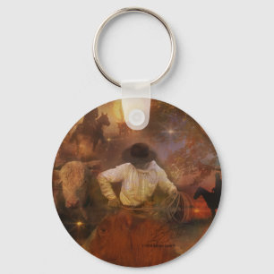 Cowboys - Boots, Wilde Paarden & Westerne Zonsonde Sleutelhanger