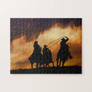 Cowboys Country Western Roping and Horses Legpuzzel