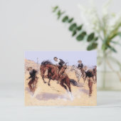 Cowboys - Cowboy Breaking Horse Briefkaart (Staand voorkant)