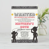 Cowboys & Cowgirl Bandana Birthday Party Invites (Staand voorkant)