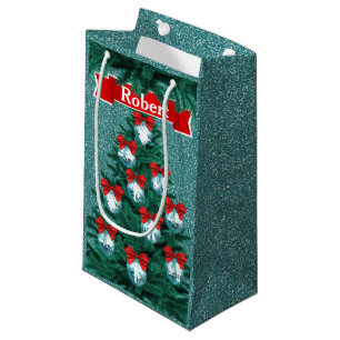 Cowboys cowgirl die op Blue Holiday Gift Bag rondh Klein Cadeauzakje