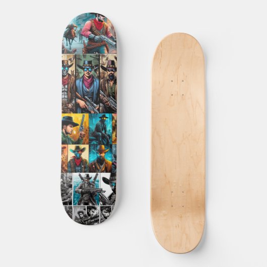 Cowboys Cyborg Comics Persoonlijk Skateboard (Voorkant)