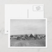 Cowboys die rond de foto van Chuckwagon zitten Briefkaart (Voorkant / Achterkant)