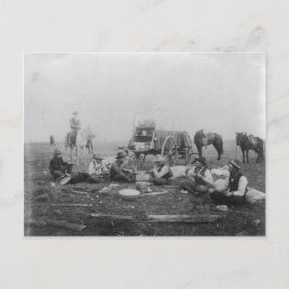 Cowboys die uiteten op het Briefkaart