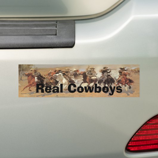  cowboys, een slag voor hout van Remington Bumpersticker (Op auto)