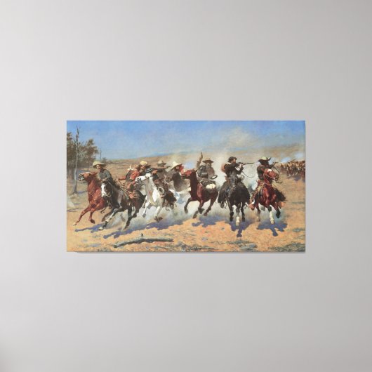  cowboys, een slag voor hout van Remington Canvas Afdruk (Voorkant)
