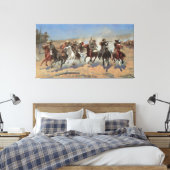  cowboys, een slag voor hout van Remington Canvas Afdruk (Insitu (Slaapkamer))