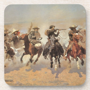  cowboys, een slag voor hout van Remington Drankjes Onderzetter