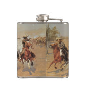  cowboys, een slag voor hout van Remington Heupfles (Achterkant)