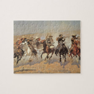  cowboys, een slag voor hout van Remington Legpuzzel