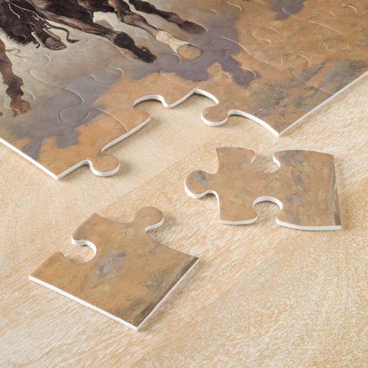  cowboys, een slag voor hout van Remington Legpuzzel (Zijkant)