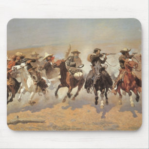  cowboys, een slag voor hout van Remington Muismat