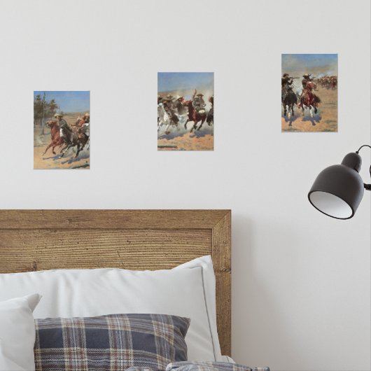 cowboys, een slag voor hout van Remington Muurkunst Sets (Slaapkamer)