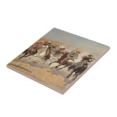  cowboys, een slag voor hout van Remington Tegeltje (Zijkant)