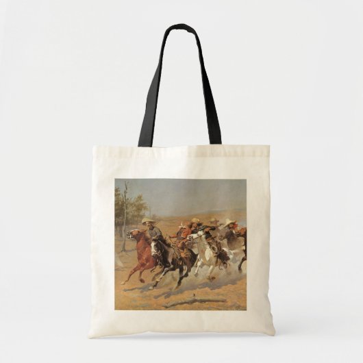  cowboys, een slag voor hout van Remington Tote Bag (Voorkant)