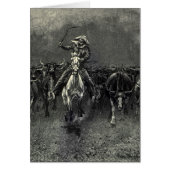  cowboys, een Stampede van Frederic Remington (Voorkant)