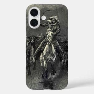  cowboys, een Stampede van Frederic Remington iPhone 16 Hoesje