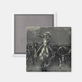  cowboys, een Stampede van Frederic Remington Magneet (Voorkant / Achterkant)