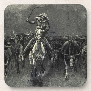  cowboys, een Stampede van Frederic Remington Onderzetter