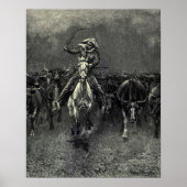  cowboys, een Stampede van Frederic Remington Poster (Voorkant)