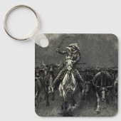 cowboys, een Stampede van Frederic Remington Sleutelhanger (Voorkant)