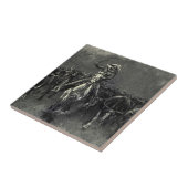  cowboys, een Stampede van Frederic Remington Tegeltje (Zijkant)